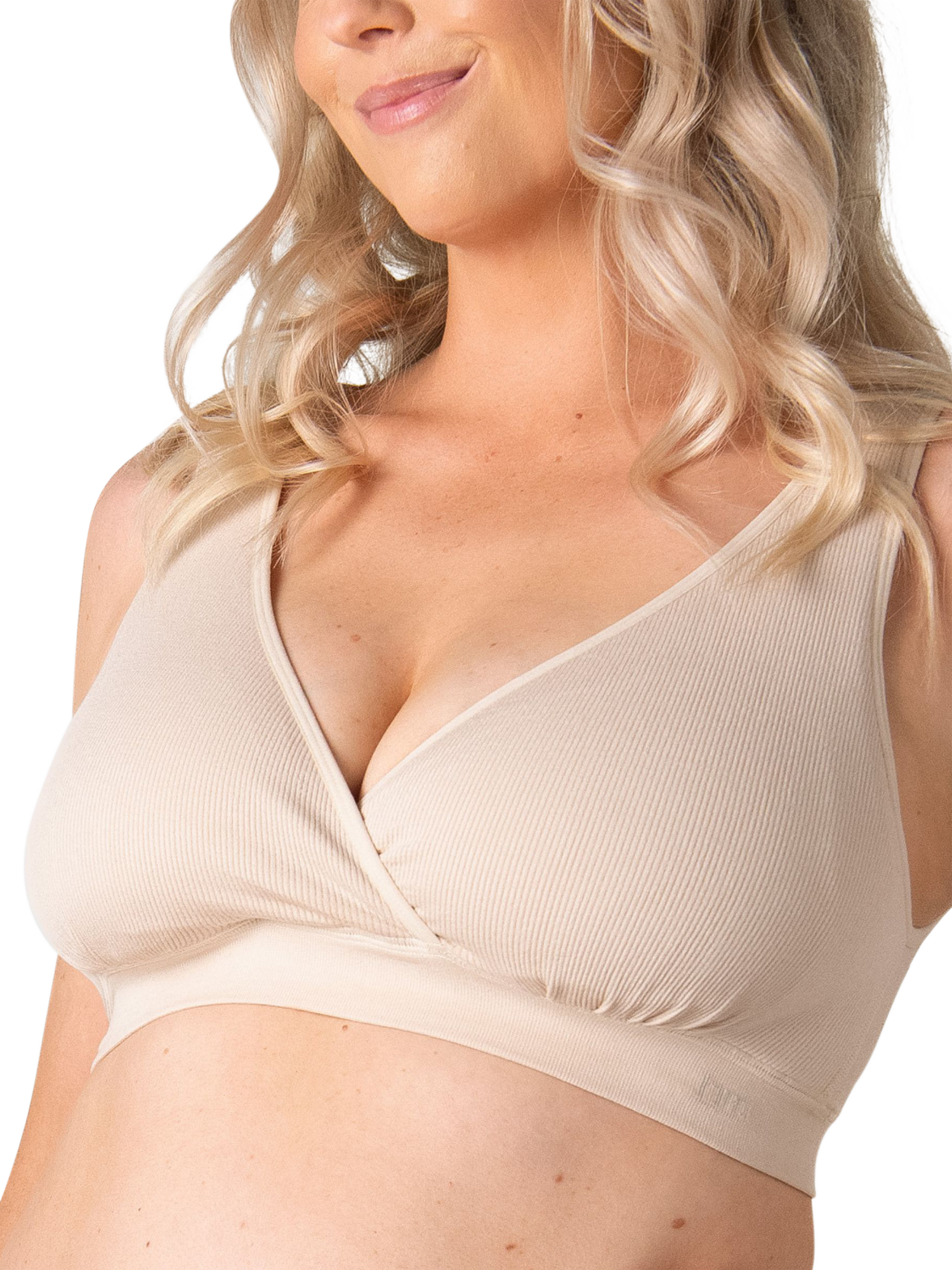 Product image 1 of 6, which shows Hotmilk My Comfort FlexFit Maternity Bra, Oat, S