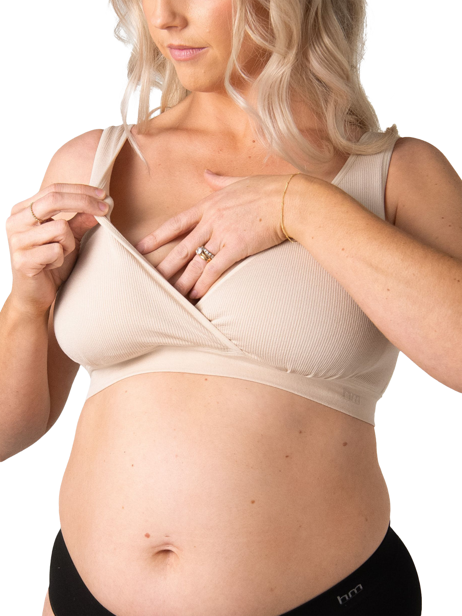 Product image 5 of 6, which shows Hotmilk My Comfort FlexFit Maternity Bra, Oat, S