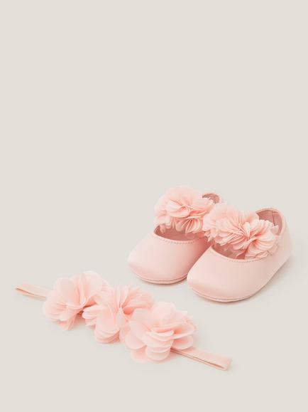 Monsoon Baby Corsage Booties and Headband Set, Pink