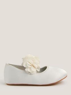 Monsoon Baby Flower Shoes, Ivory, Ivory