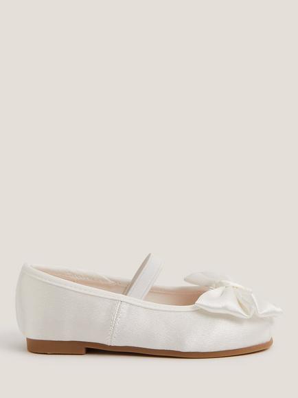 Monsoon Kids' Baby Walker Ballet Pump Shoes, Ivory, Ivory