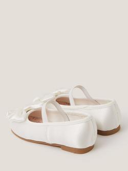 Monsoon Kids' Baby Walker Ballet Pump Shoes, Ivory - view 2, Ivory