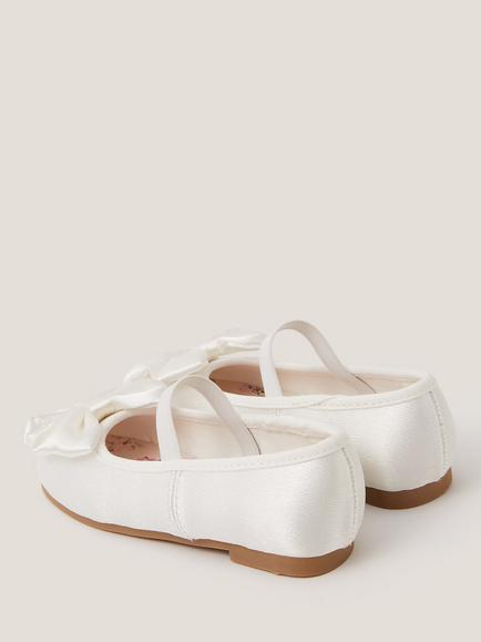 Monsoon Kids' Baby Walker Ballet Pump Shoes, Ivory - view 2, Ivory