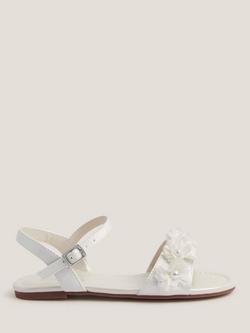 Monsoon Kids' Pearl Flower Sandals, Ivory, Ivory