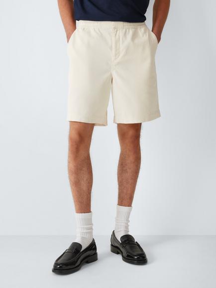 John Lewis Corduroy Drawstring Waist Shorts, Cloud Dancer
