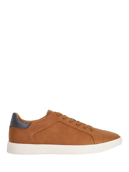 Dune London Wide Fit Traces Lace Up Trainers, Tan