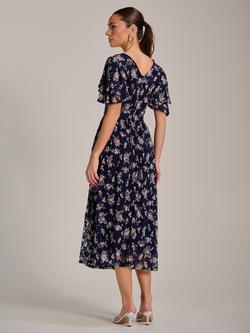 Jolie Moi Floral Lace Maxi Dress, Navy/Multi - view 2, Navy/Multi