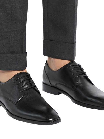 Dune Sole Wide Fit Oxford Leather Shoes - view 2, Black