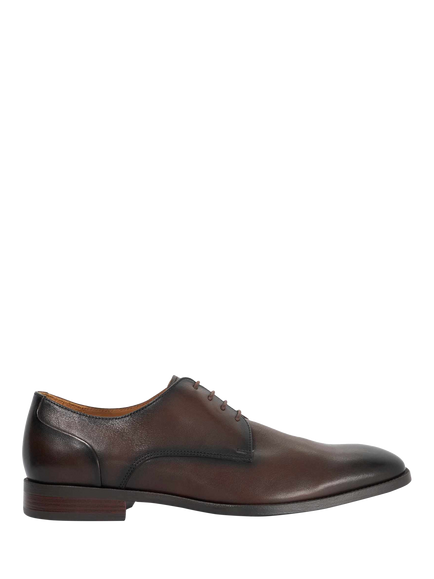 Dune Sole Wide Fit Oxford Leather Shoes, Dark Brown