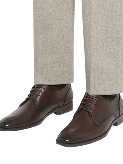 Dune Sole Wide Fit Oxford Leather Shoes - view 2, Dark Brown