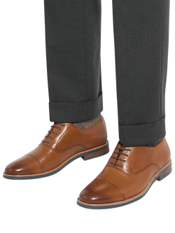 Dune London Stanlakes Wide Fit Leather Oxford Shoes - view 2, Tan