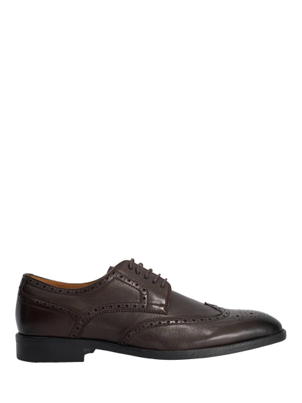 Dune London Sunni Wide Fit Leather Brogues, Brown