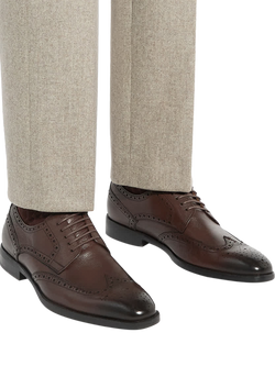 Dune London Sunni Wide Fit Leather Brogues - view 2, Brown