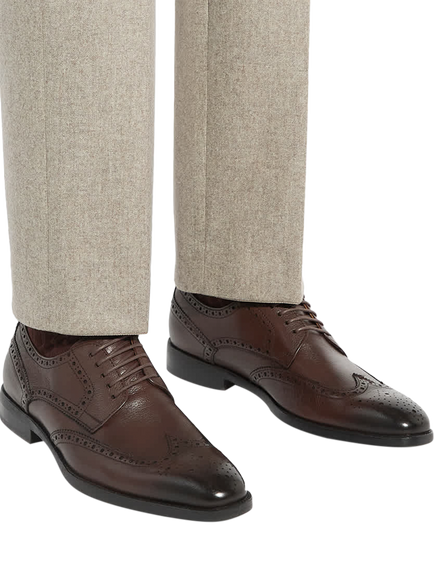 Dune London Sunni Wide Fit Leather Brogues - view 2, Brown