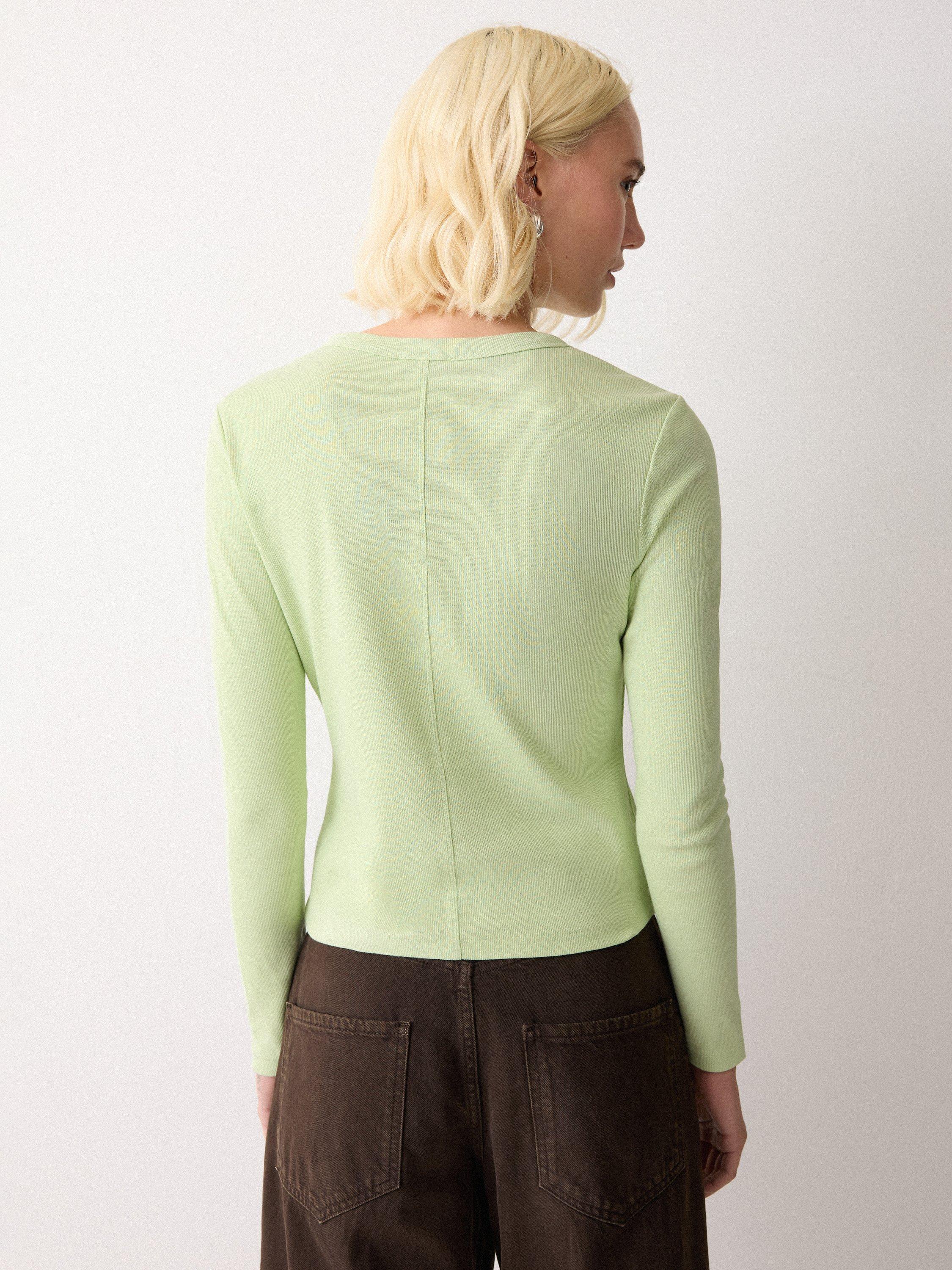 Product image 2 of 6, which shows Jigsaw Long Sleeve Baby Top, Green, XS