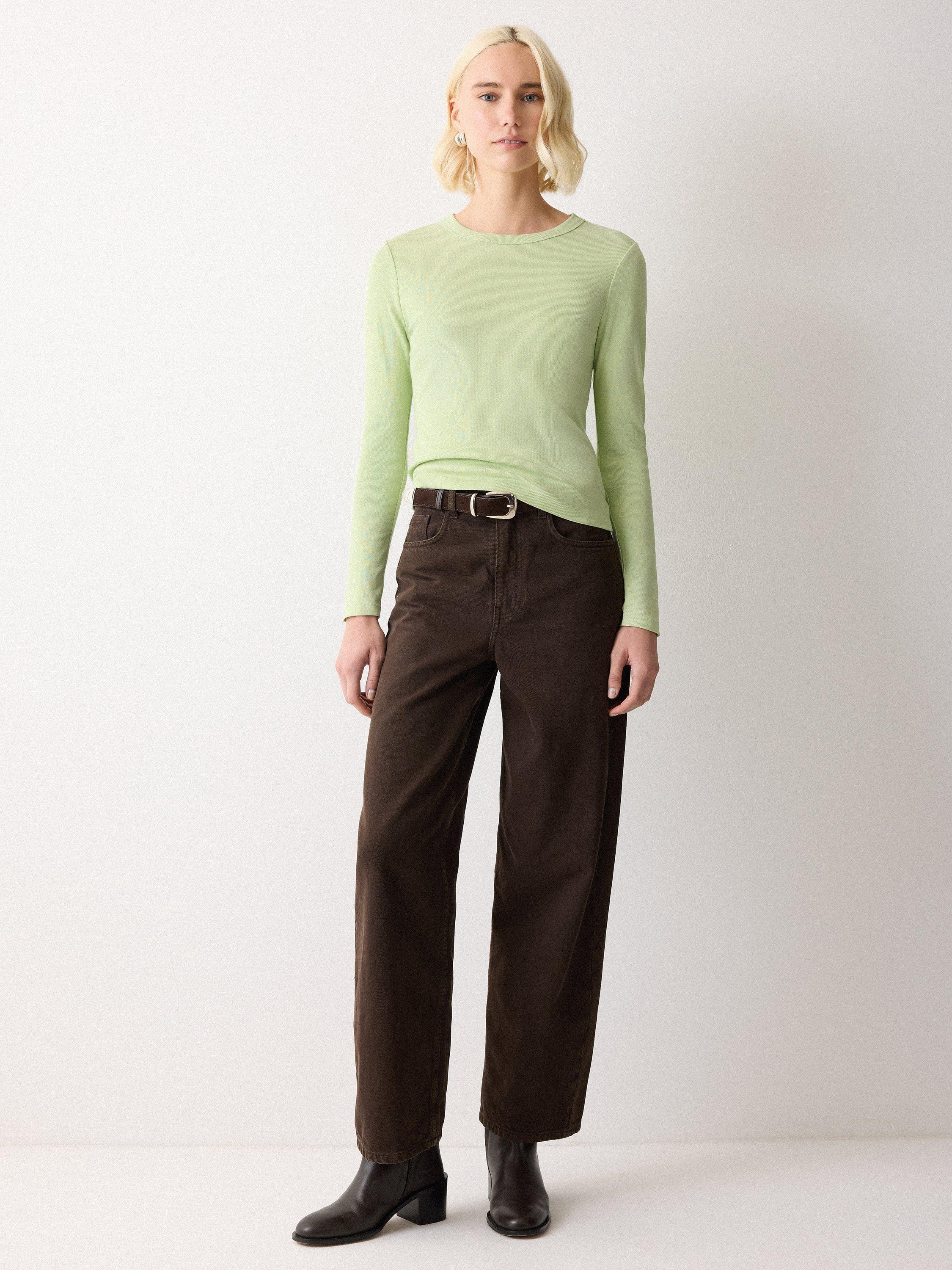 Product image 4 of 6, which shows Jigsaw Long Sleeve Baby Top, Green, XS