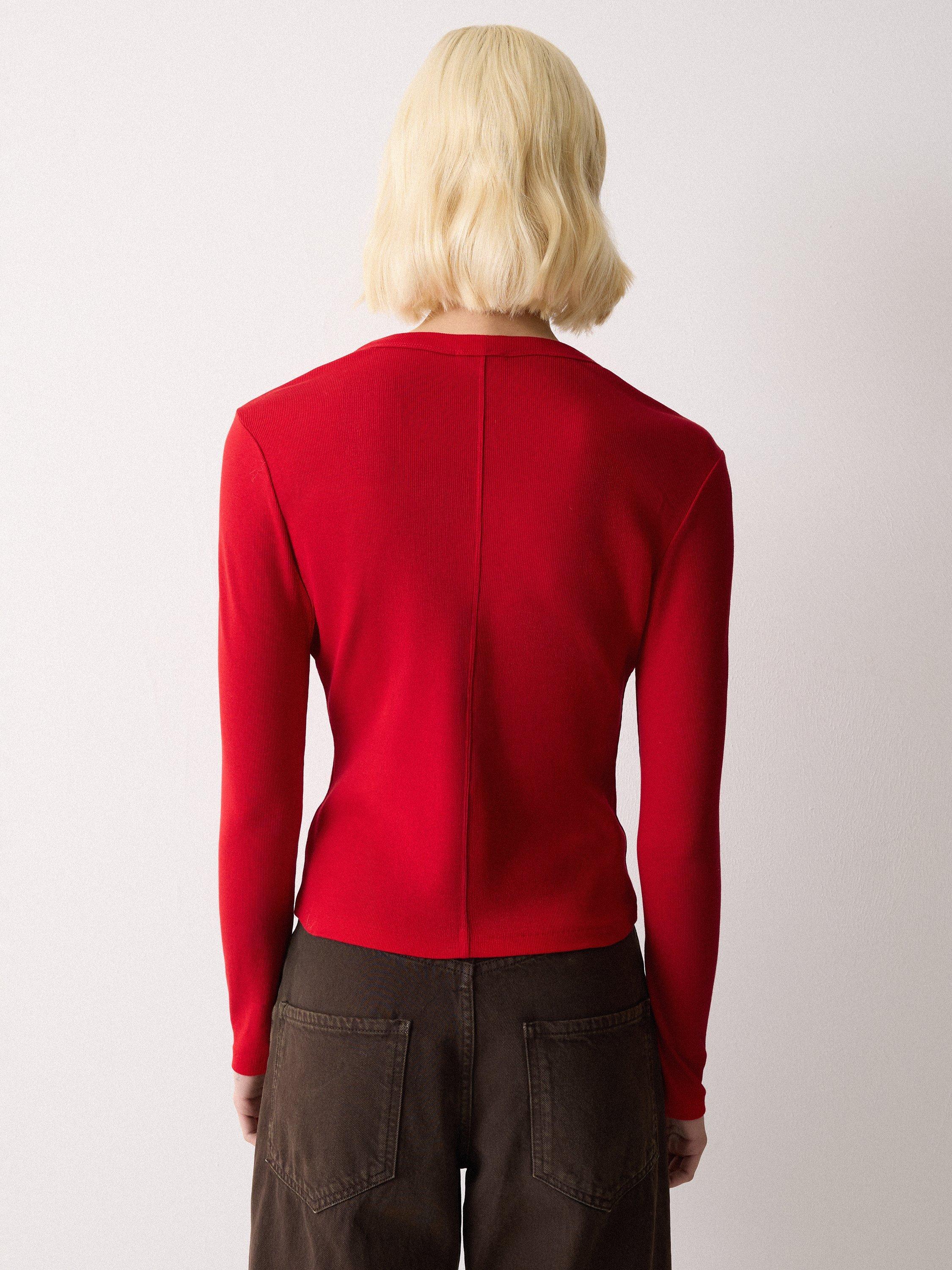 Product image 2 of 6, which shows Jigsaw Long Sleeve Baby Top, Red, XS