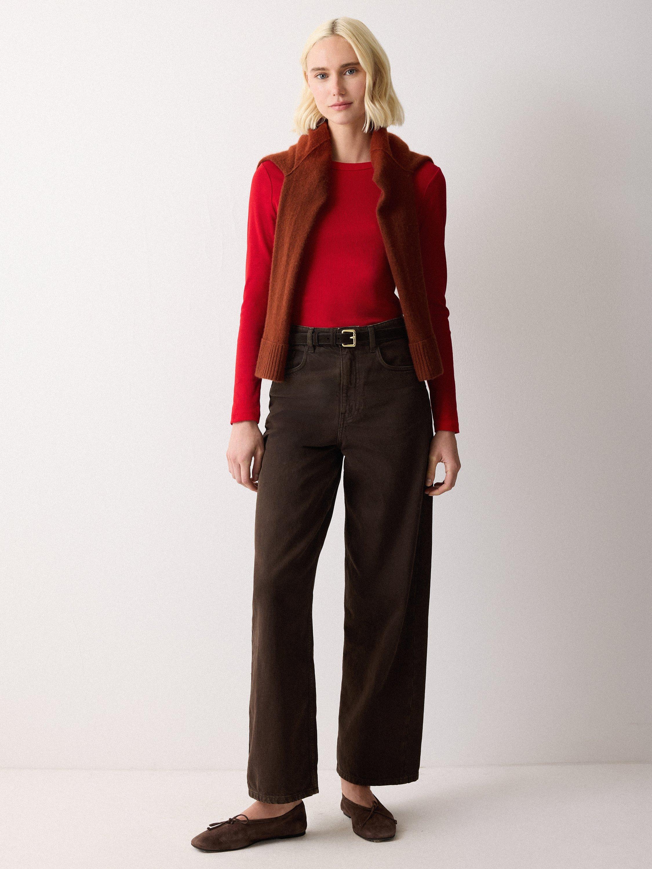 Product image 6 of 6, which shows Jigsaw Long Sleeve Baby Top, Red, XS