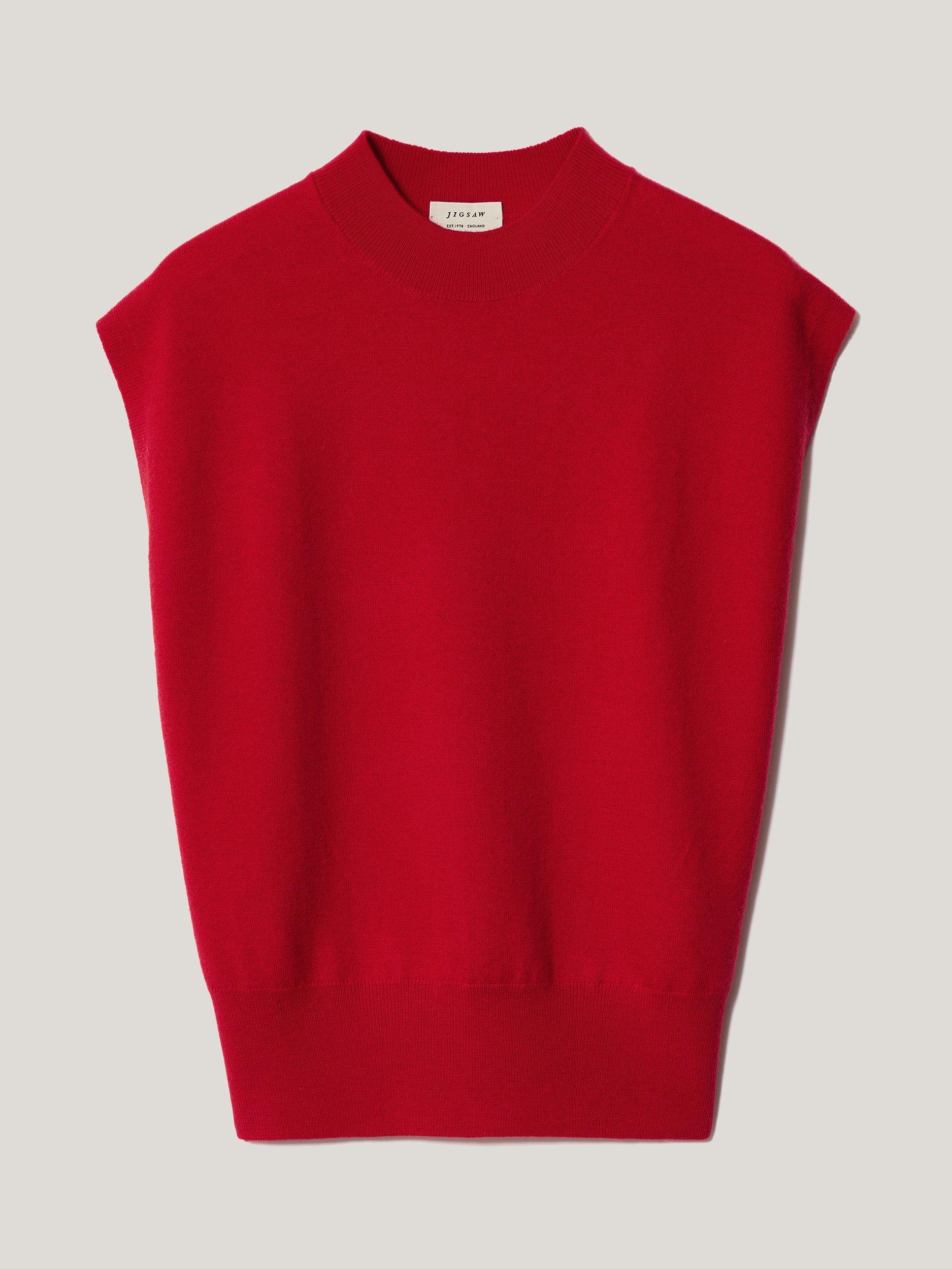 Product image 5 of 5, which shows Jigsaw Wool Blend Tank Top, Red, XS
