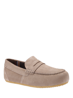 Hotter Serene Suede Moccasin Slippers, Mink - view 2, Mink