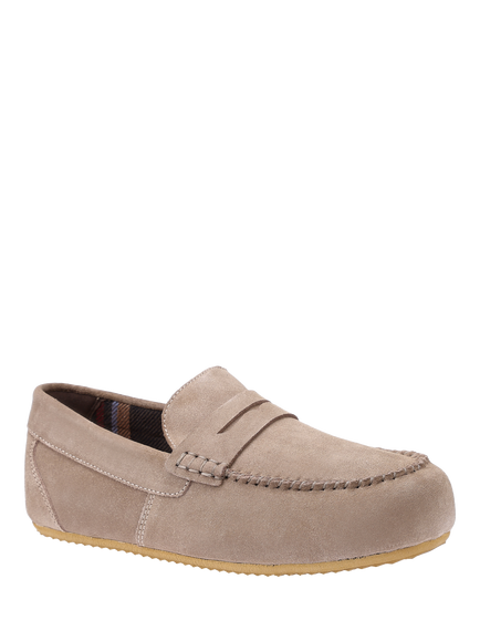 Hotter Serene Suede Moccasin Slippers, Mink - view 2, Mink