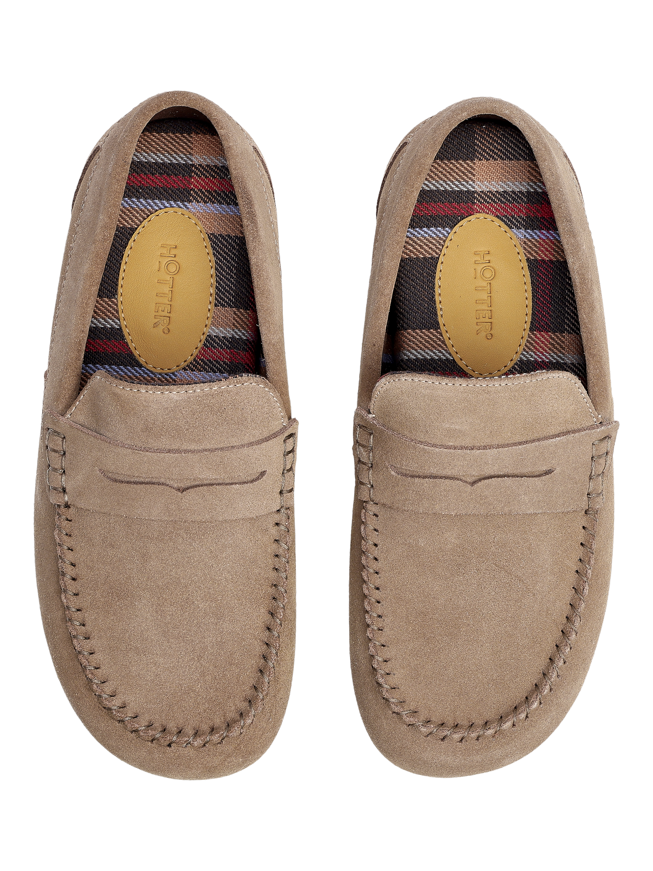 Product image 3 of 4, which shows Hotter Serene Suede Moccasin Slippers, Mink, 3