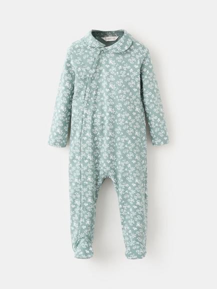 Mango Baby Petal Bodysuit, Green/White, Green/White