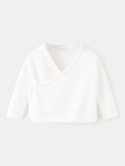 Mango Baby Nube Cotton Blend Jumper, Natural White