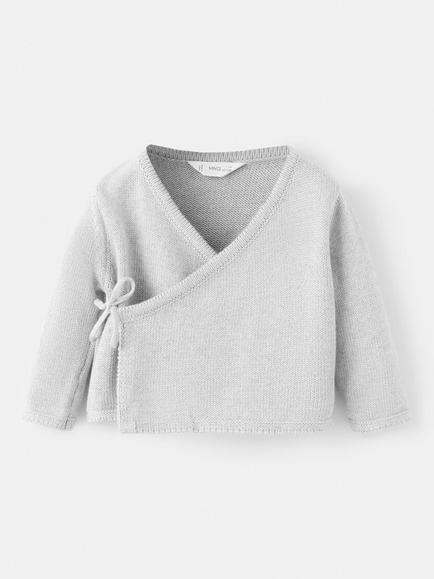 Mango Baby Nube Cotton Blend Jumper, Pastel Grey