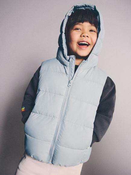 Mango Kids' Aldov Gilet - view 2, Turquoise