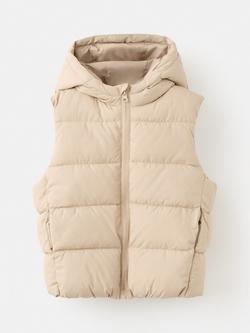 Mango Kids' Aldov Gilet, Light Brown, Light Brown