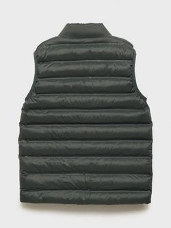 Mango Kids' Alvaro Lightweight Gilet, Khaki - view 2, Khaki