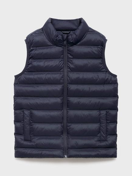 Mango Kids' Alvaro Lightweight Gilet, Navy, Navy