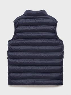 Mango Kids' Alvaro Lightweight Gilet, Navy - view 2, Navy