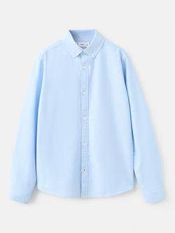 Mango Kids' Oxford Shirt, Light Blue - view 2, Light Blue