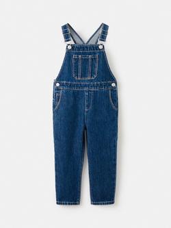 Mango Kids' Lucas Denim Dungarees, Open Blue, Open Blue