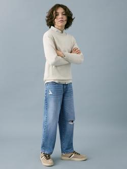 Mango Kids' Dad Jeans, Blue