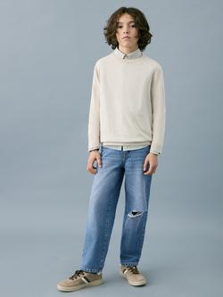 Mango Kids' Dad Jeans - view 2, Blue