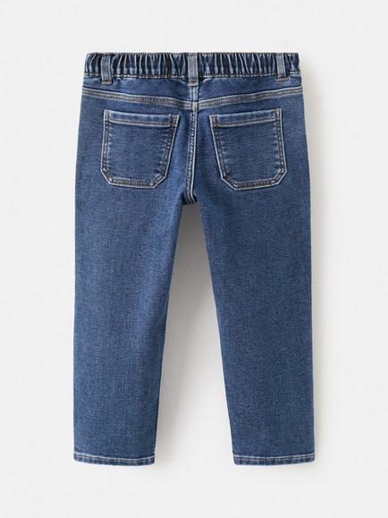 Mango Kids' Pablo Slim Drawstring Jeans - view 2, Open Blue