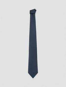Mango Basic Silk Blend Tie, Navy - view 2, Navy