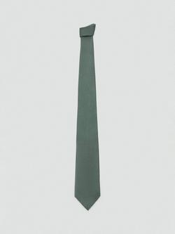 Mango Basic Silk Blend Tie, Green - view 2, Green