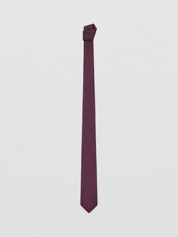 Mango Basic Plain Tie, Dark Red - view 2, Dark Red