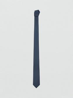 Mango Basic Plain Tie, Navy - view 2, Navy