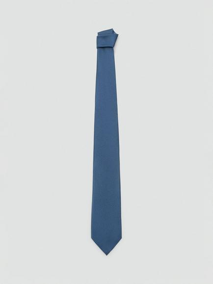 Mango Basic Silk Blend Tie, Lt-pastel Blue - view 2, Lt-pastel Blue