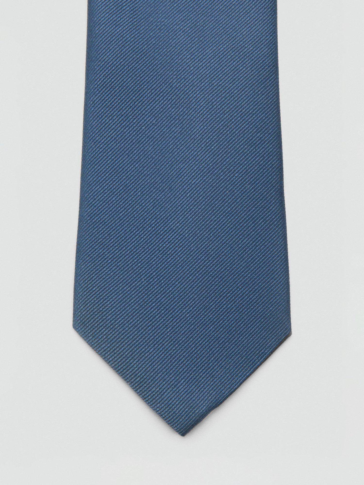 Product image 3 of 3, which shows Mango Basic Silk Blend Tie, Lt-pastel Blue, One Size