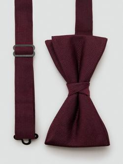 Mango Basic Silk Blend Bow Tie, Dark Red, Dark Red