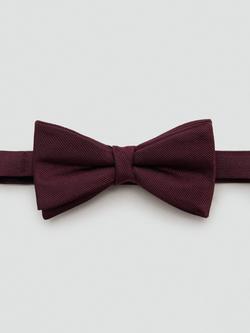 Mango Basic Silk Blend Bow Tie, Dark Red - view 2, Dark Red