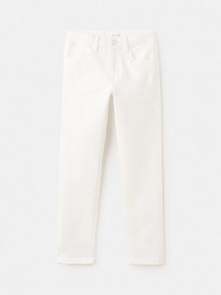 Mango Kids' Slim Cut Jeans, White, White