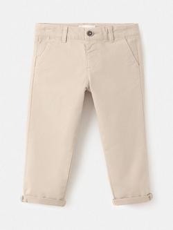 Mango Kids' Chino Trousers, Light Beige, Light Beige