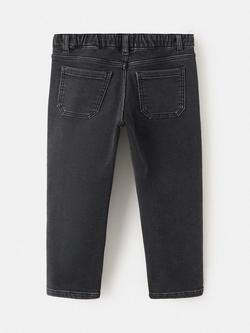 Mango Kids' Pablo Slim Drawstring Jeans - view 2, Black